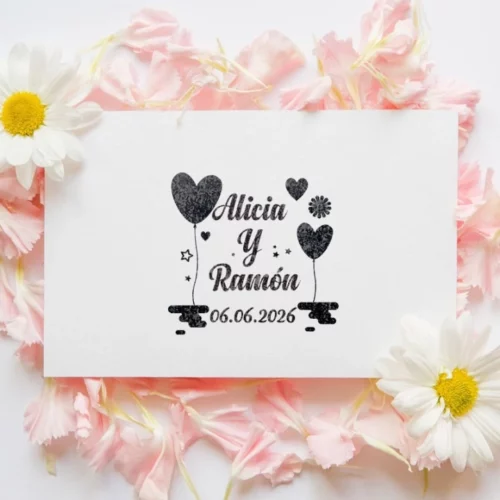 Sello Boda Flores Balloon