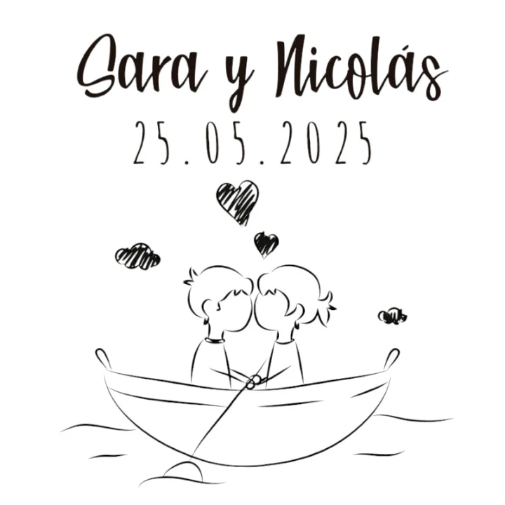 Sello Boda Barquito
