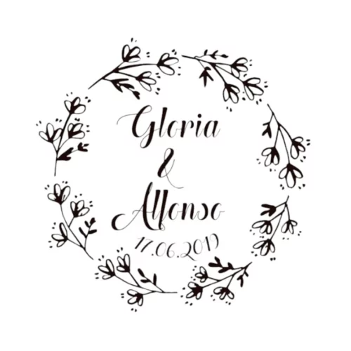 Sello Boda Florecillas