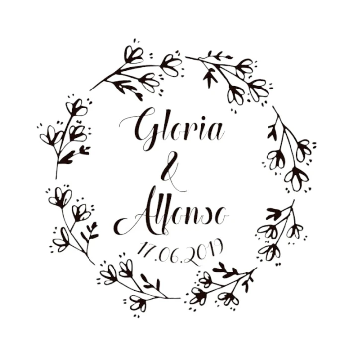 Sello Boda Florecillas