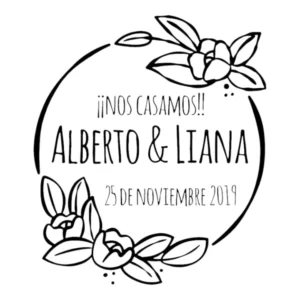 Sello Boda Flores