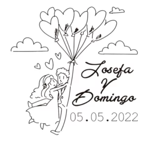 Sello Boda Globos Corazon