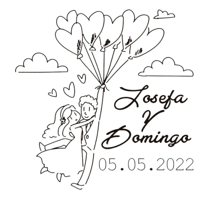 Sello Boda Globos Corazon