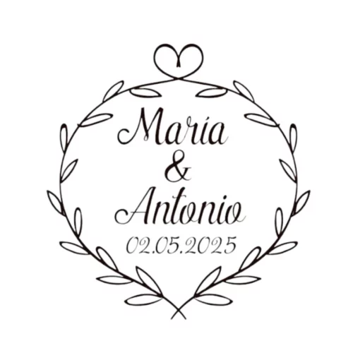 Sello Boda HeartLeaft
