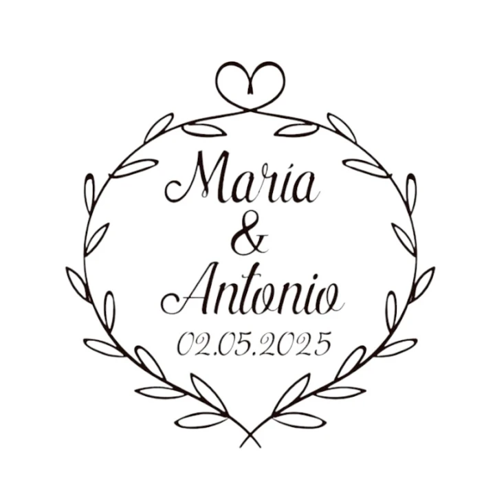 Sello Boda HeartLeaft