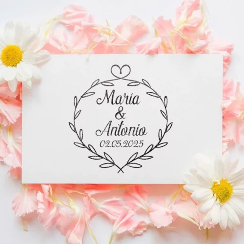 Sello Boda HeartLeaft