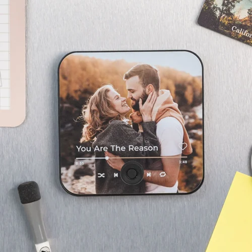 Imán de nevera personalizado con música