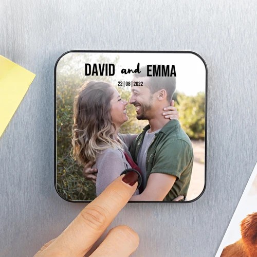 Imán de nevera personalizado con música