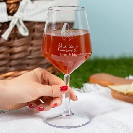 Copa de vino de plástico personalizada