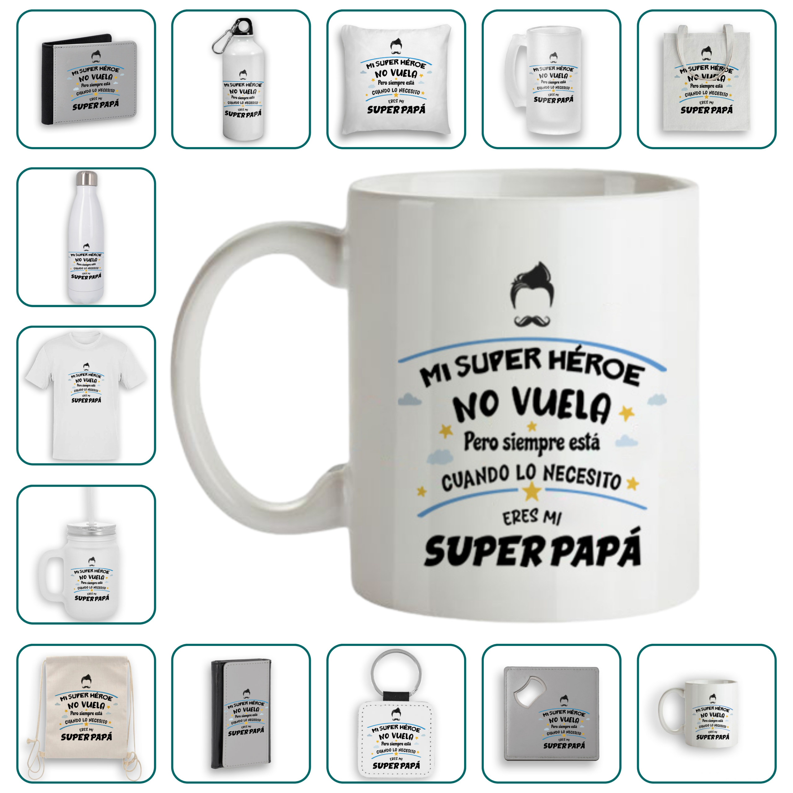 Mi super héroe no vuela, pero siempre está cuando lo necesito, eres mi super papá