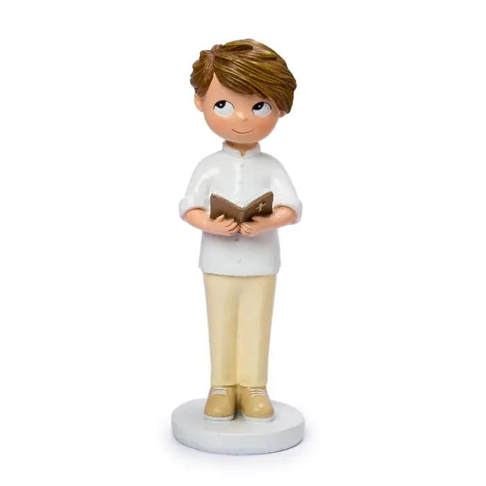 Figura pastel Comunión niño camisa blanca cuello mao