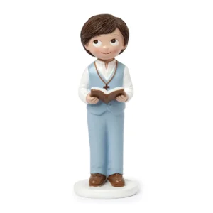 Figura pastel Comunión niño chaleco y biblia
