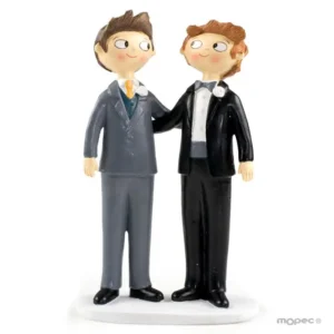 Figura de pastel Pop y Fun para boda de pareja de chicos