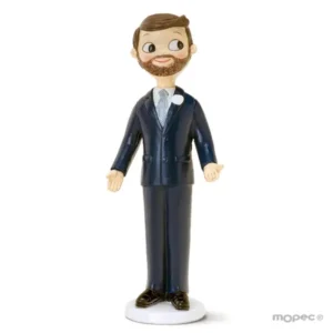 Figura para pastel novio con barba