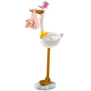 Figura pastel Pita con cigüeña y gorro rosa