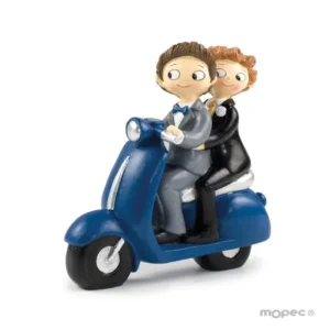 Figura pastel de novios Pop y Fun en scooter