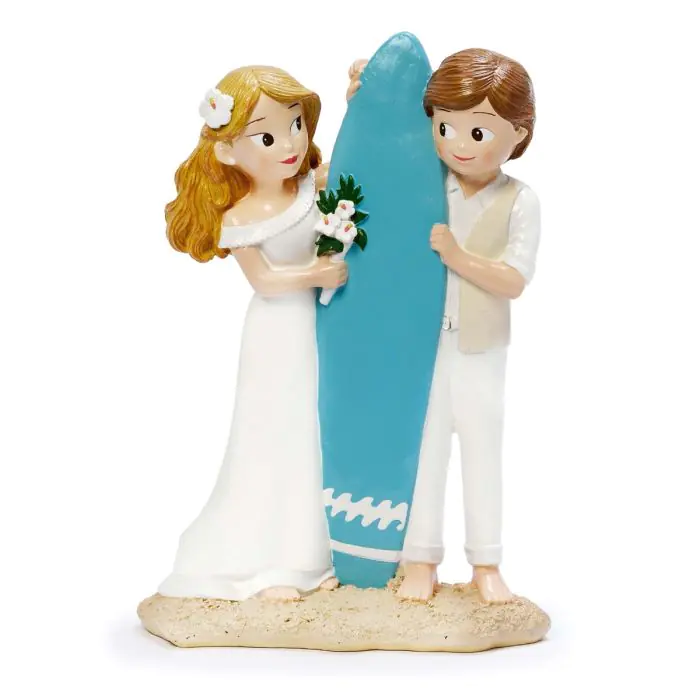 Figura pastel novios surferos