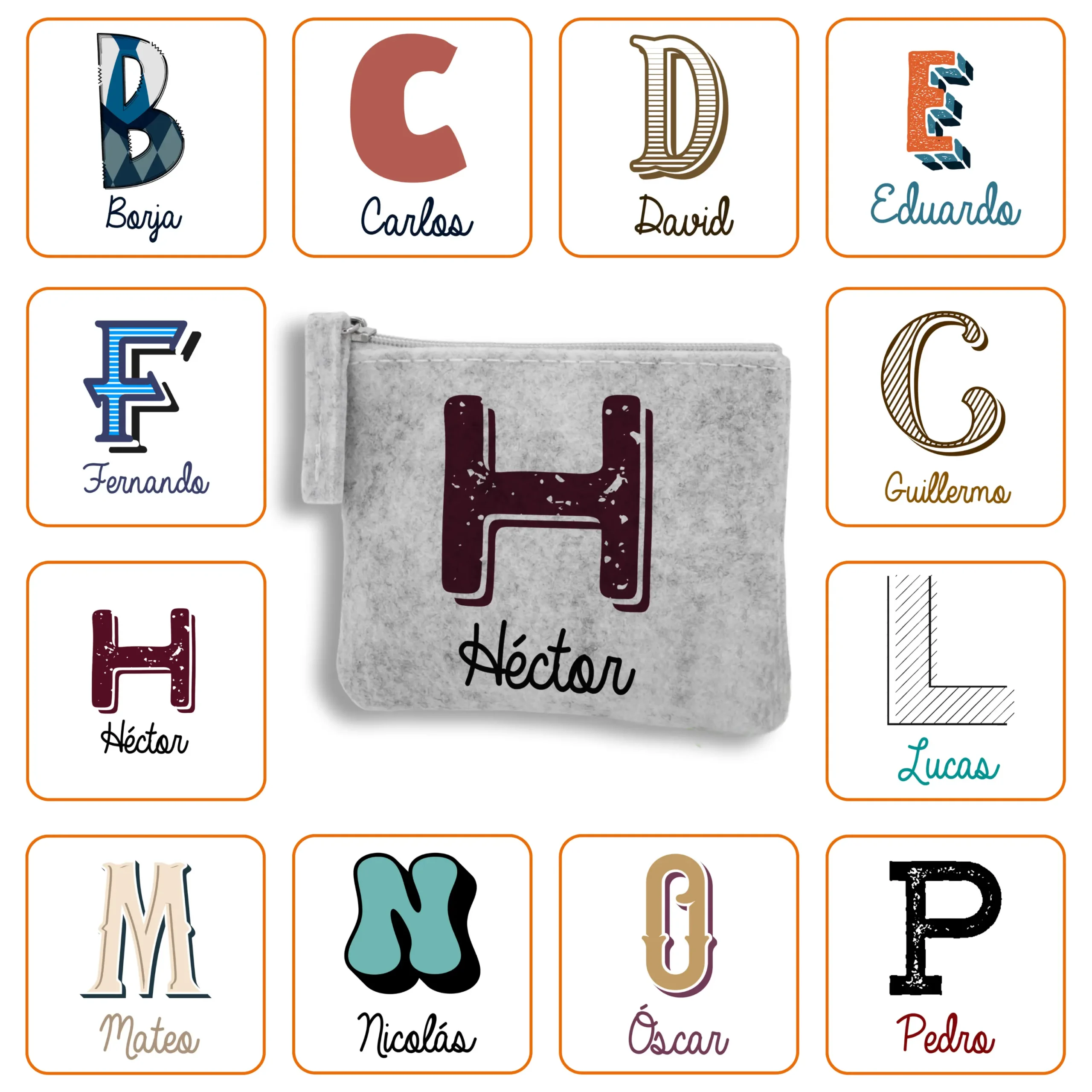 Monedero Fieltro personalizado con Inicial