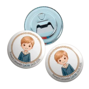 Chapa Imán/Abridor Comunión Niño Personalizada