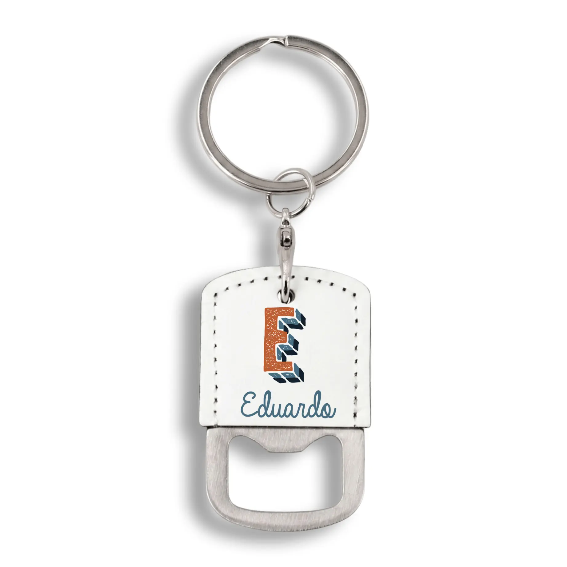 Llavero polipiel abridor personalizado con Inicial