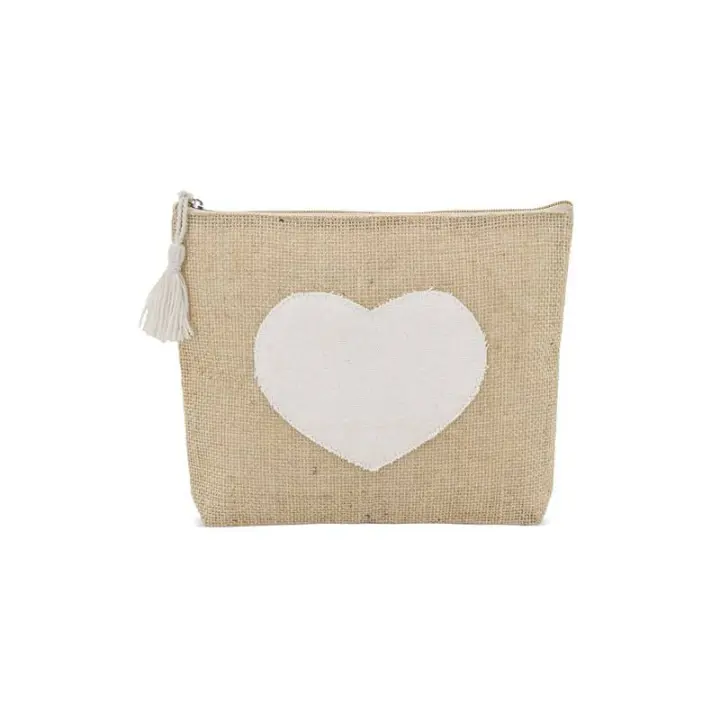 Neceser Grande Yute Corazón y Pompón