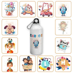 Botella de Aluminio personalizada con diseño elegido
