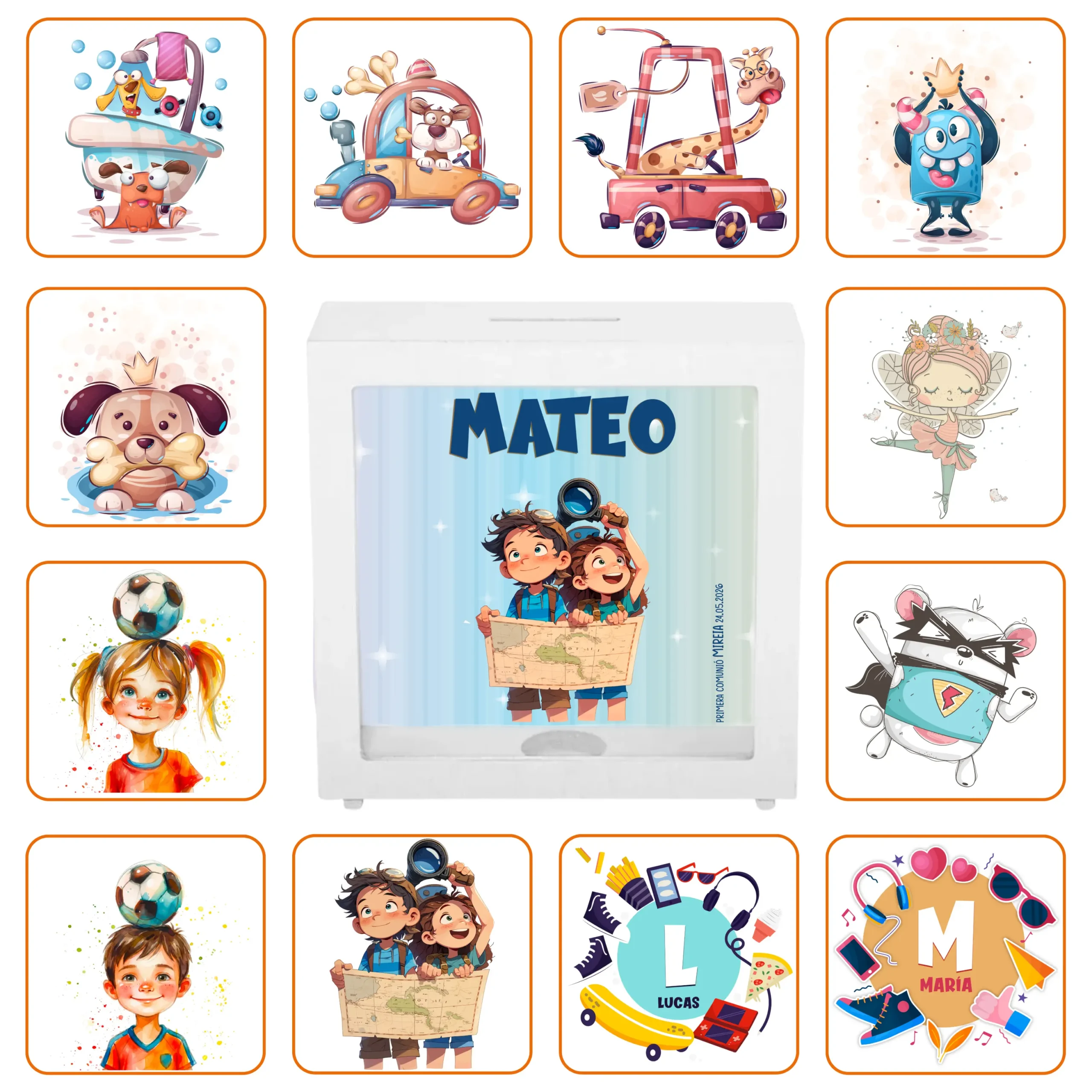 Hucha personalizada con diseño elegido