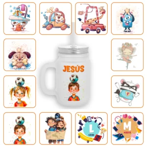 Jarra Pajita personalizada con diseño elegido