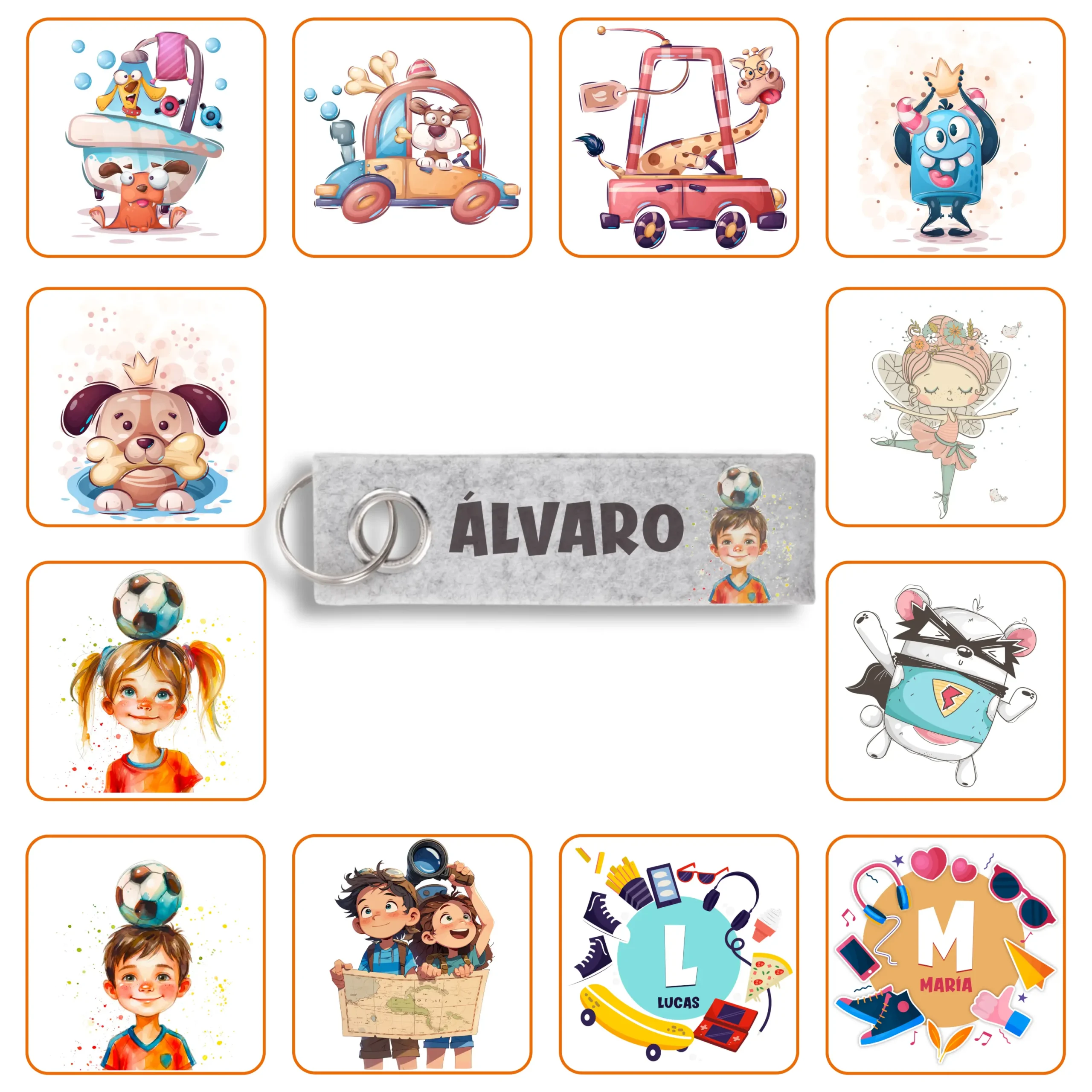 Llavero de Fieltro personalizado con diseño elegido