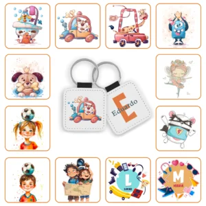 Llavero Cuadrado personalizado con diseño elegido