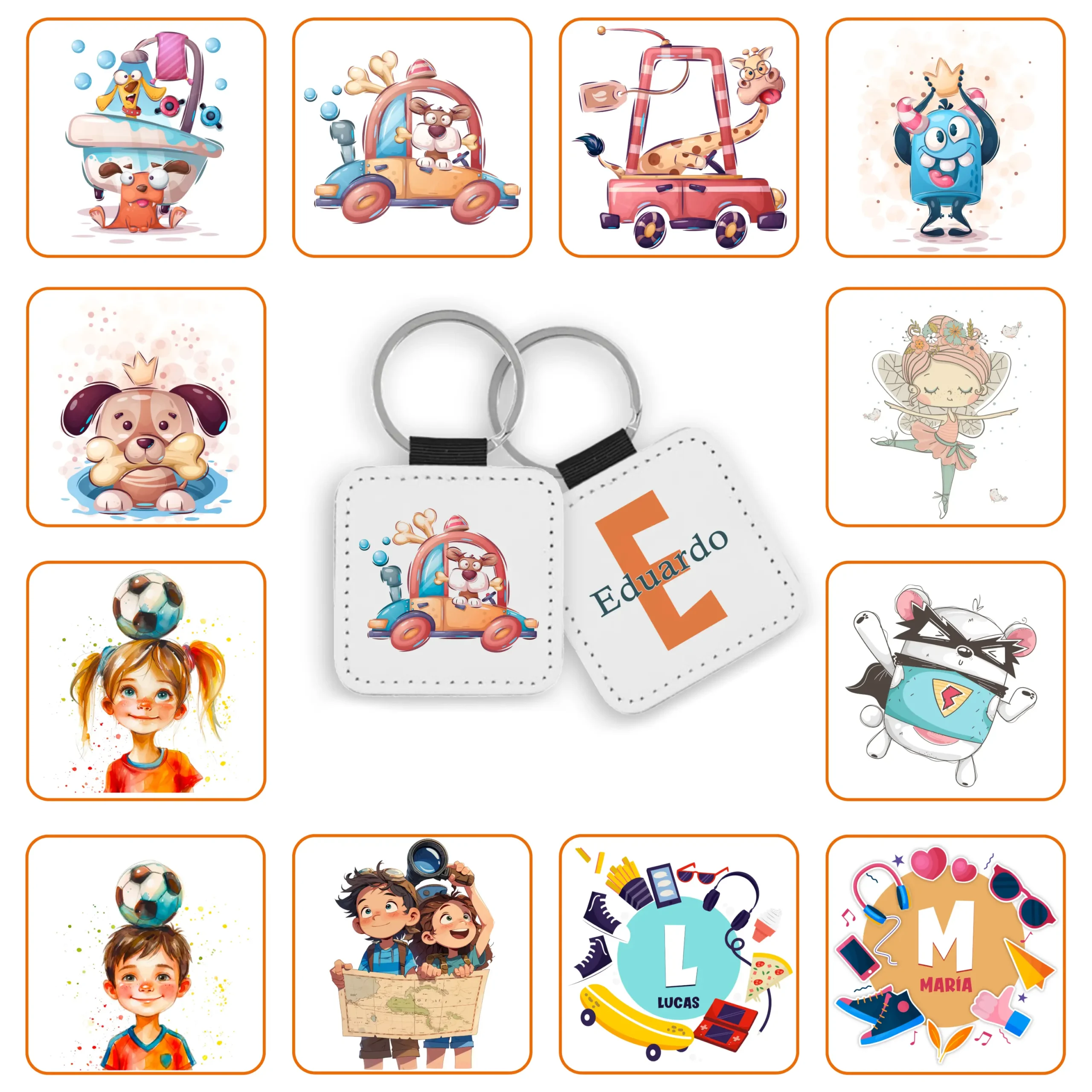 Llavero Cuadrado personalizado con diseño elegido