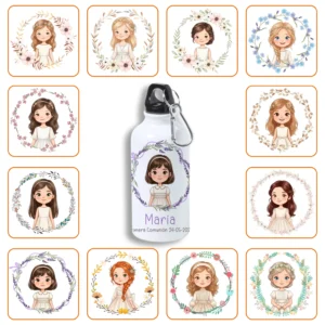 Botella de Aluminio 400ml Personalizada Niña Comunión