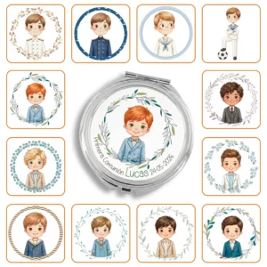 Espejo Redondo Personalizado Niño Comunión