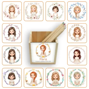 Lapicero de madera personalizado Niña Comunión
