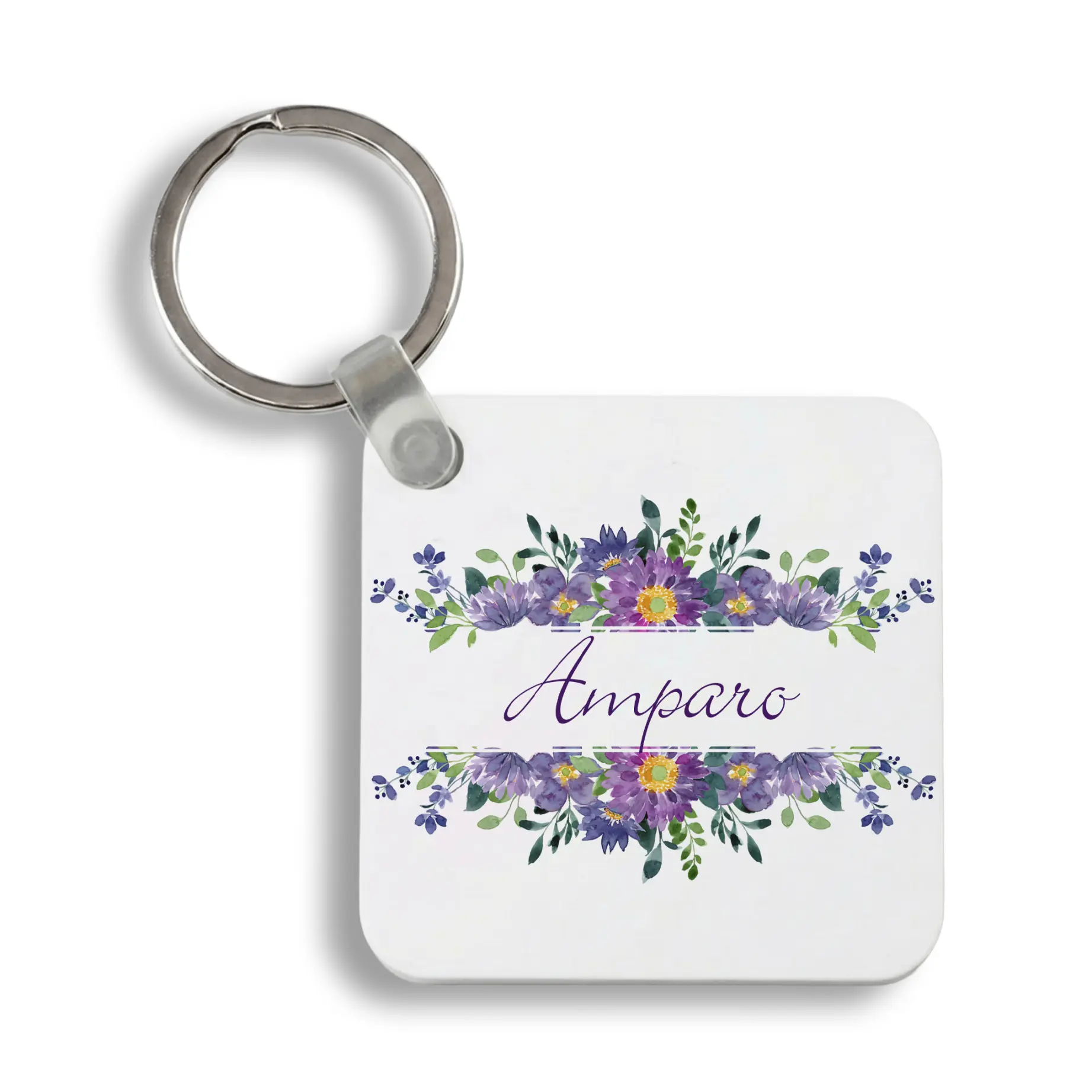 Llavero metal cuadrado Personalizado con diseño elegido