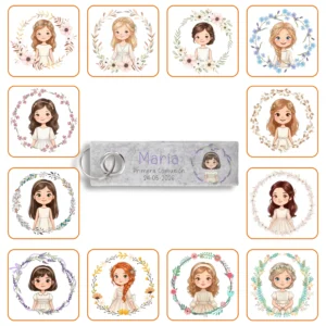 Llavero de fieltro personalizado Niña Comunión