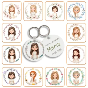 Llavero Metal Redondo personalizado Niña Comunión