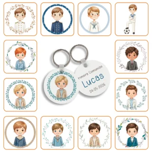 Llavero Metal Redondo Personalizado Niño Comunión