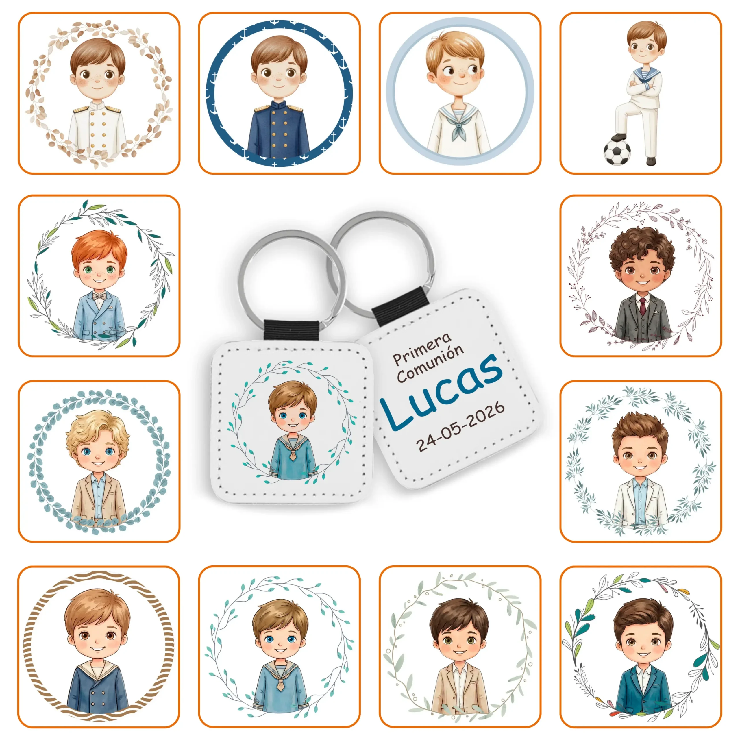 Llavero Polipiel Personalizado Niño Comunión