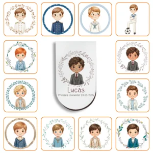 Marcapáginas Magnético Personalizado Niño Comunión