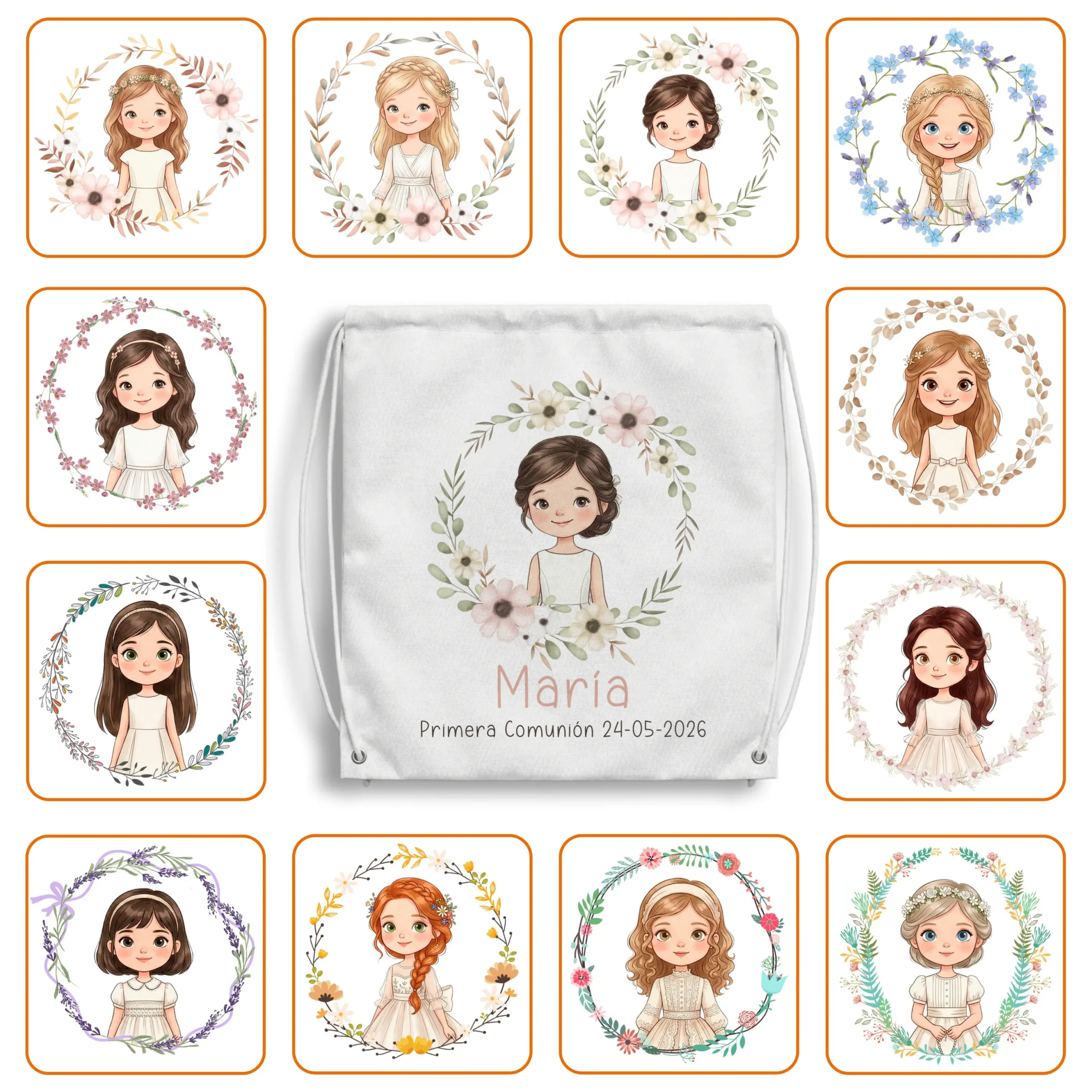 Mochila poliéster personalizada Niña Comunión