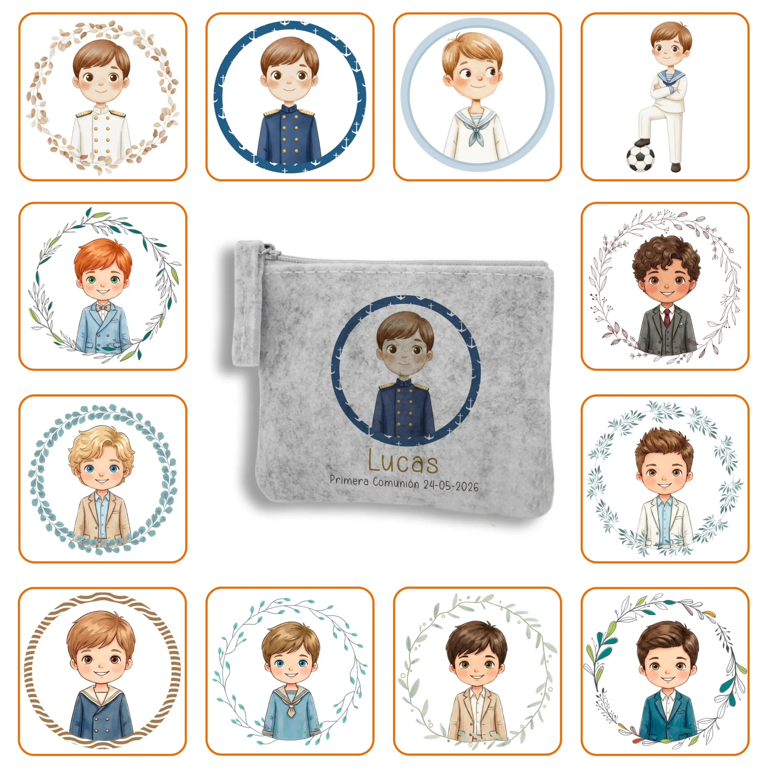 Monedero Fieltro Personalizado Niño Comunión