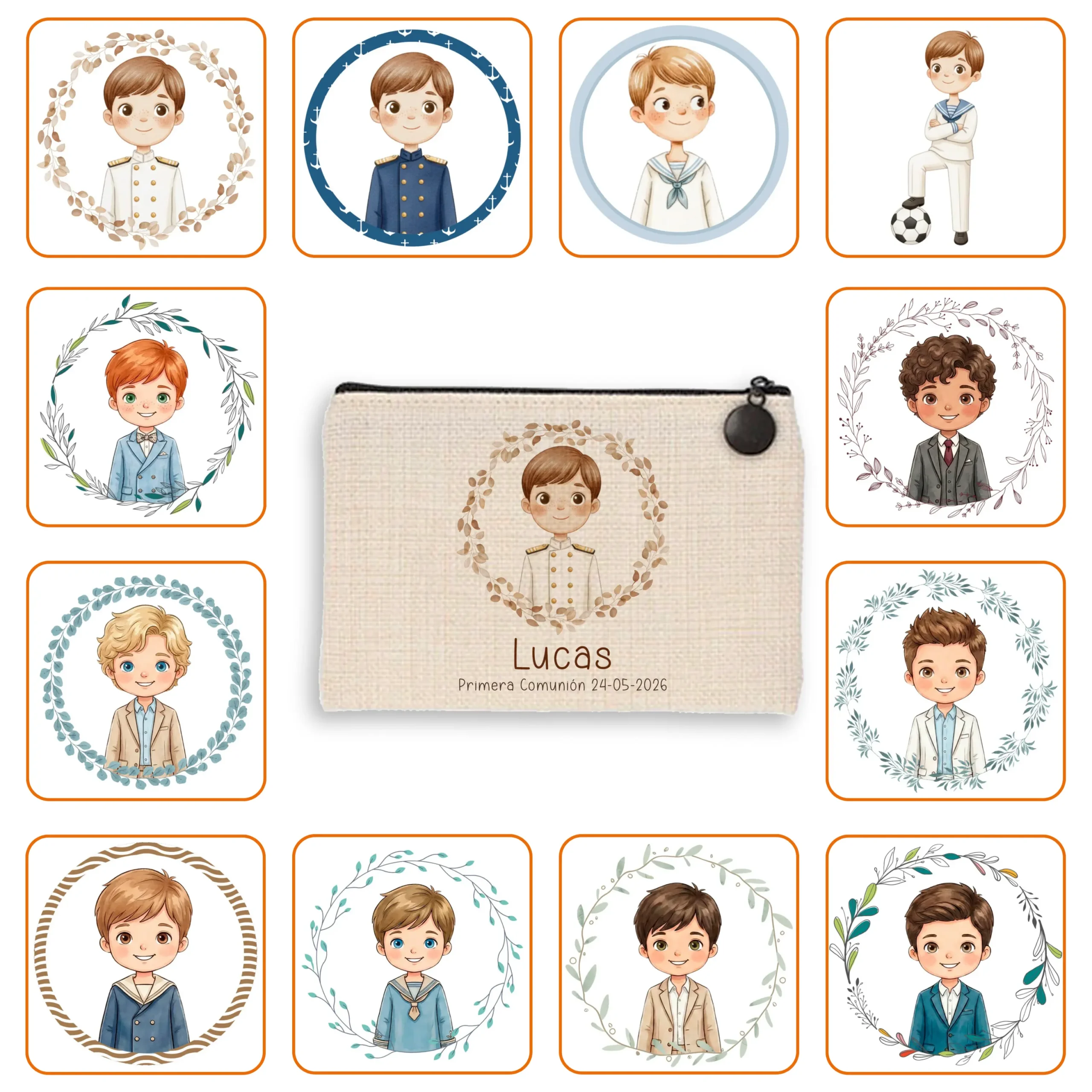 Monedero Lino Personalizado Niño Comunión