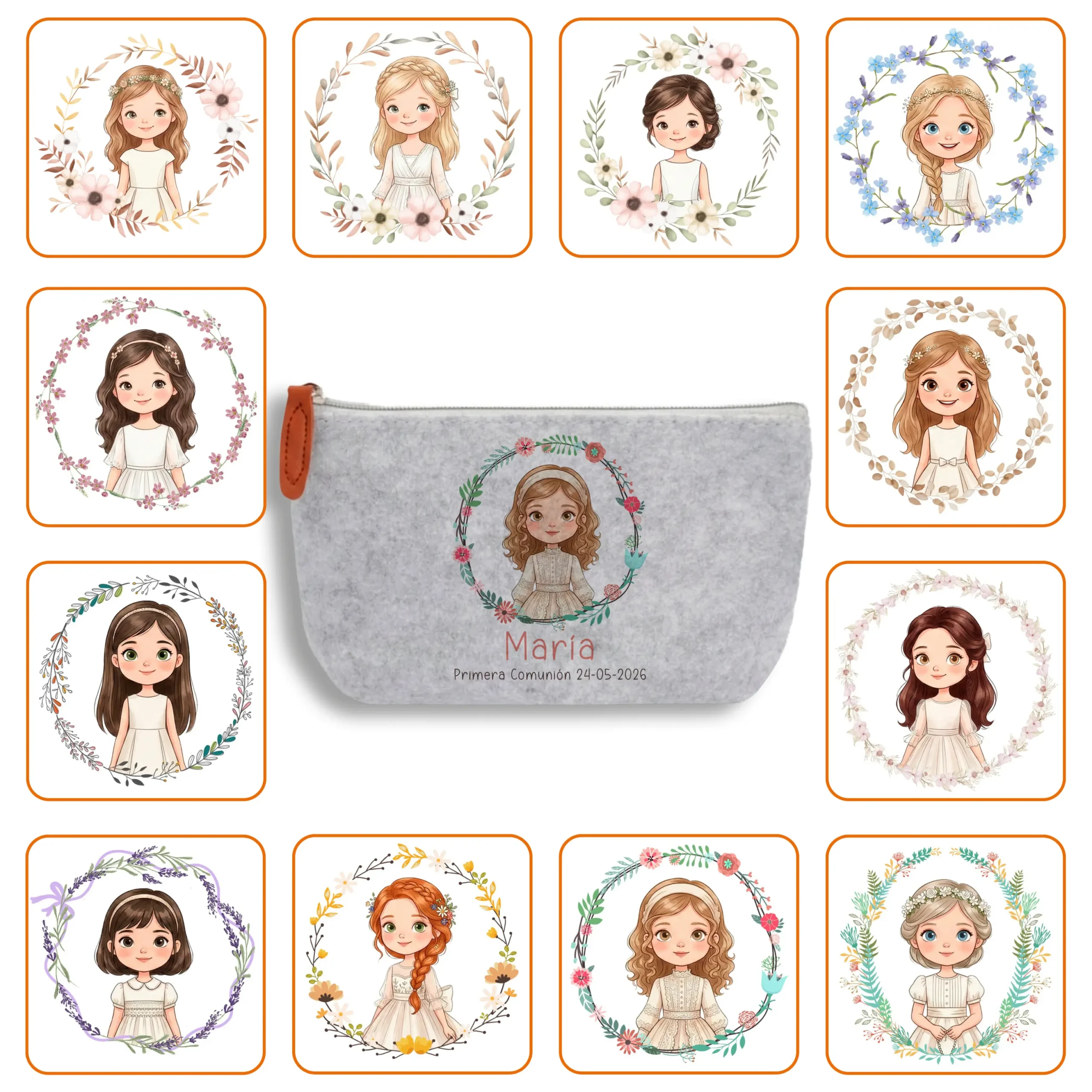 Neceser de Fieltro Personalizado Niña Comunión