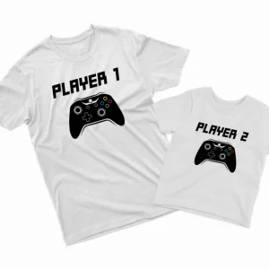 Camisetas Padre e Hijo Player 1 Player 2