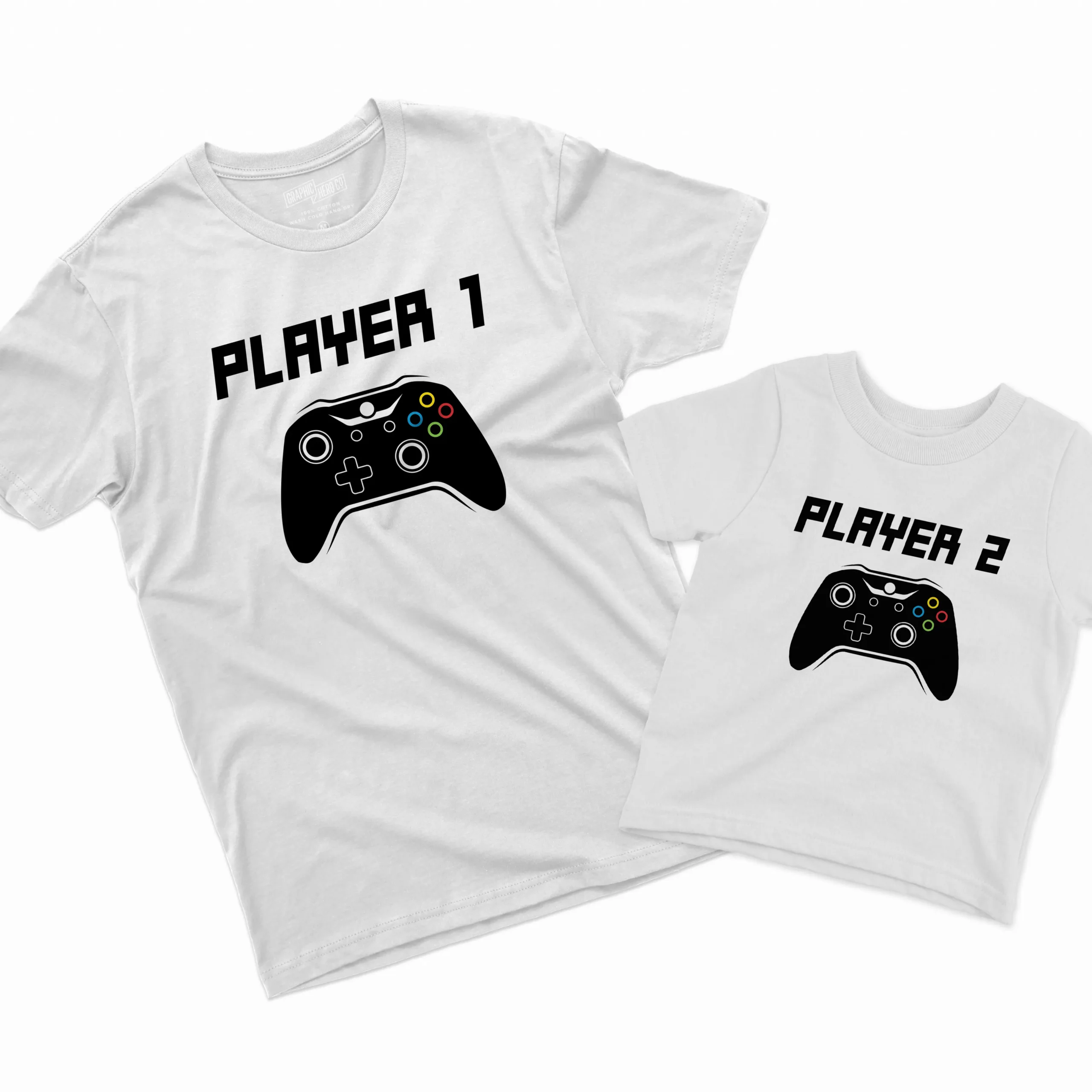 Camisetas Padre e Hijo Player 1 Player 2