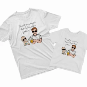 Camisetas Padre e Hijo Nuestro Primer Día Del Padre Juntos