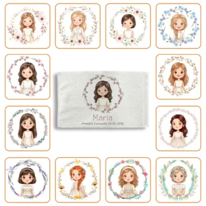 Toalla rizo personalizada Niña Comunión