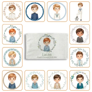 Toalla Rizo Personalizado Niño Comunión