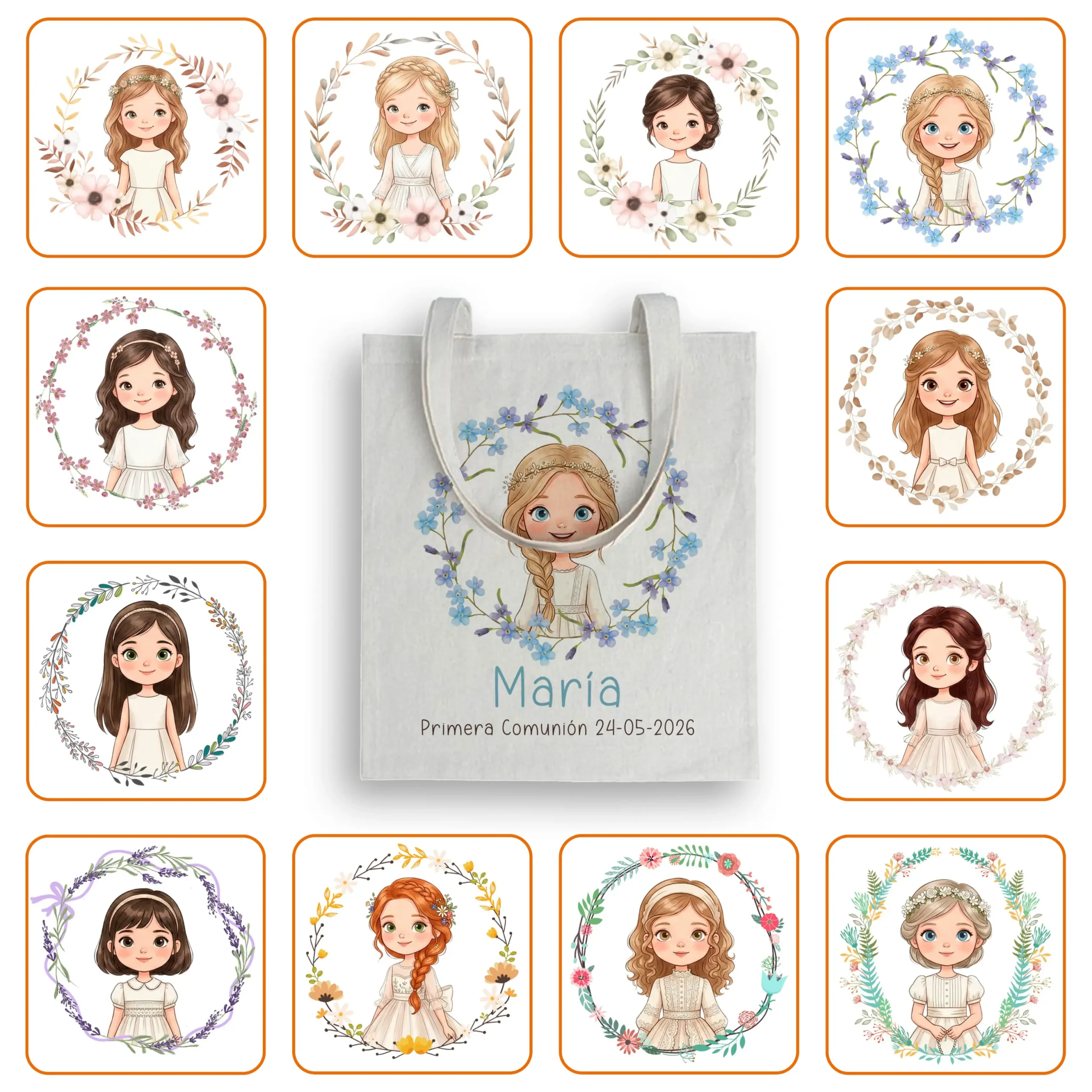 Bolsa tote bag personalizada Niña Comunión